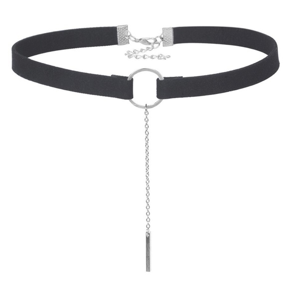 Velvet Wide Band Choker Bar Necklace - Picture 3 of 3